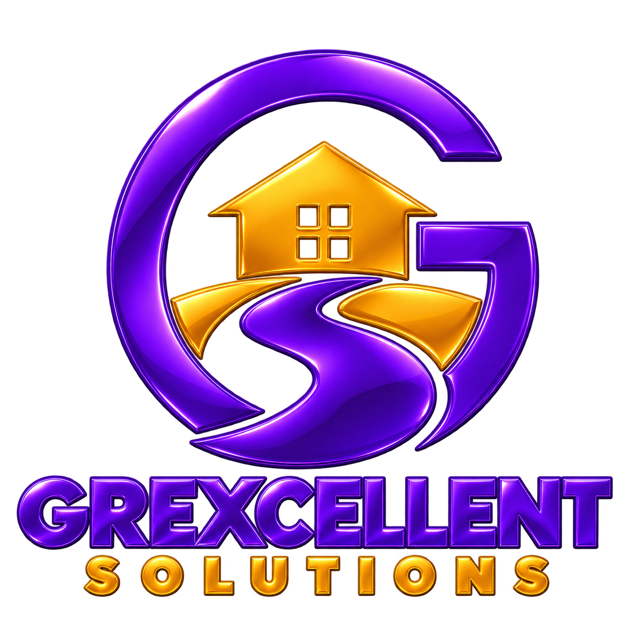 Grexcellent Solutions — purple and gold GS house logo